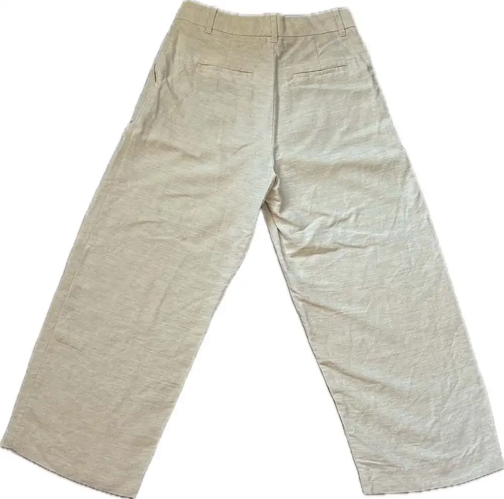 Wilfred Aritzia Linen The Effortless Pant Cropped Beige Quiet Luxury Office